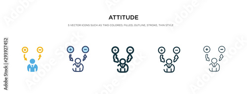 attitude icon in different style vector illustration. two colored and black attitude vector icons designed in filled, outline, line and stroke style can be used for web, mobile, ui