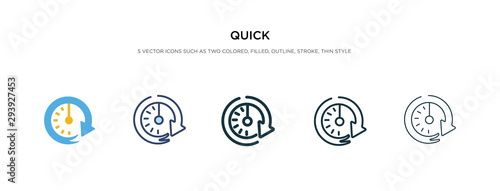 quick icon in different style vector illustration. two colored and black quick vector icons designed in filled, outline, line and stroke style can be used for web, mobile, ui
