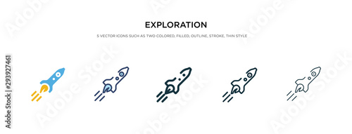 exploration icon in different style vector illustration. two colored and black exploration vector icons designed in filled, outline, line and stroke style can be used for web, mobile, ui
