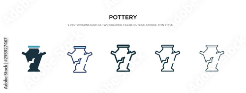 pottery icon in different style vector illustration. two colored and black pottery vector icons designed in filled, outline, line and stroke style can be used for web, mobile, ui