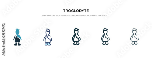 troglodyte icon in different style vector illustration. two colored and black troglodyte vector icons designed in filled, outline, line and stroke style can be used for web, mobile, ui