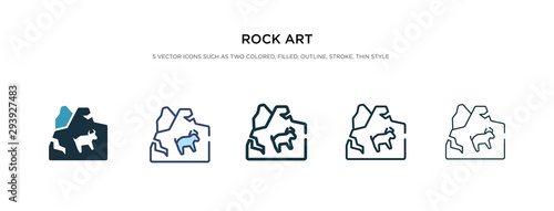 rock art icon in different style vector illustration. two colored and black rock art vector icons designed in filled, outline, line and stroke style can be used for web, mobile, ui