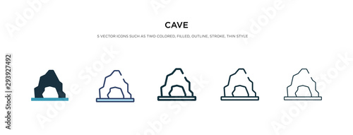 cave icon in different style vector illustration. two colored and black cave vector icons designed in filled, outline, line and stroke style can be used for web, mobile, ui