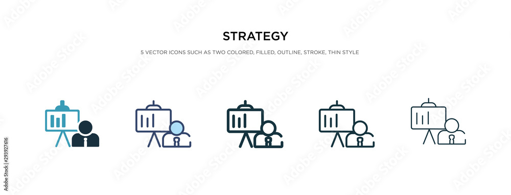 strategy icon in different style vector illustration. two colored and black strategy vector icons designed in filled, outline, line and stroke style can be used for web, mobile, ui