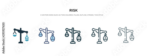 risk icon in different style vector illustration. two colored and black risk vector icons designed in filled, outline, line and stroke style can be used for web, mobile, ui