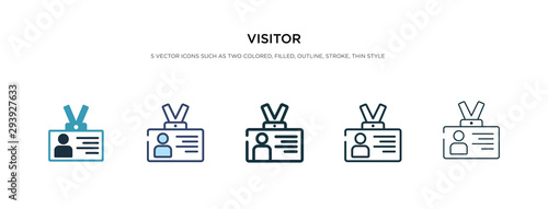 visitor icon in different style vector illustration. two colored and black visitor vector icons designed in filled, outline, line and stroke style can be used for web, mobile, ui photo