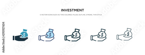 investment icon in different style vector illustration. two colored and black investment vector icons designed in filled, outline, line and stroke style can be used for web, mobile, ui