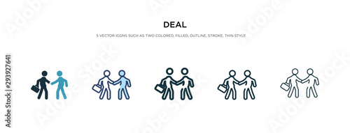 deal icon in different style vector illustration. two colored and black deal vector icons designed in filled, outline, line and stroke style can be used for web, mobile, ui