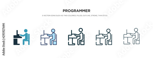 programmer icon in different style vector illustration. two colored and black programmer vector icons designed in filled, outline, line and stroke style can be used for web, mobile, ui