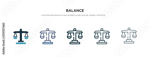 balance icon in different style vector illustration. two colored and black balance vector icons designed in filled, outline, line and stroke style can be used for web, mobile, ui