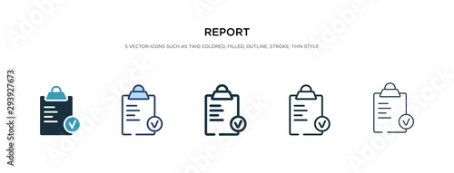 report icon in different style vector illustration. two colored and black report vector icons designed in filled, outline, line and stroke style can be used for web, mobile, ui