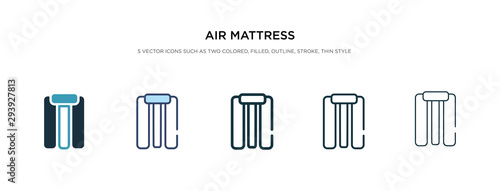 air mattress icon in different style vector illustration. two colored and black air mattress vector icons designed in filled, outline, line and stroke style can be used for web, mobile, ui