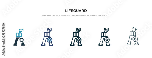 lifeguard icon in different style vector illustration. two colored and black lifeguard vector icons designed in filled, outline, line and stroke style can be used for web, mobile, ui