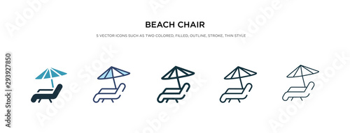 Slika na platnu beach chair icon in different style vector illustration