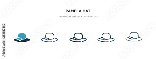 pamela hat icon in different style vector illustration. two colored and black pamela hat vector icons designed in filled, outline, line and stroke style can be used for web, mobile, ui