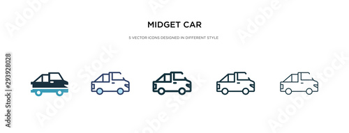 midget car icon in different style vector illustration. two colored and black midget car vector icons designed in filled  outline  line and stroke style can be used for web  mobile  ui