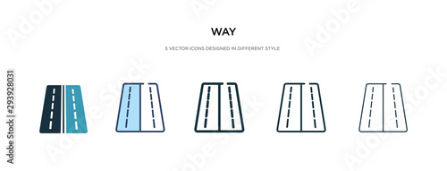 way icon in different style vector illustration. two colored and black way vector icons designed in filled  outline  line and stroke style can be used for web  mobile  ui