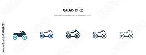 quad bike icon in different style vector illustration. two colored and black quad bike vector icons designed in filled, outline, line and stroke style can be used for web, mobile, ui