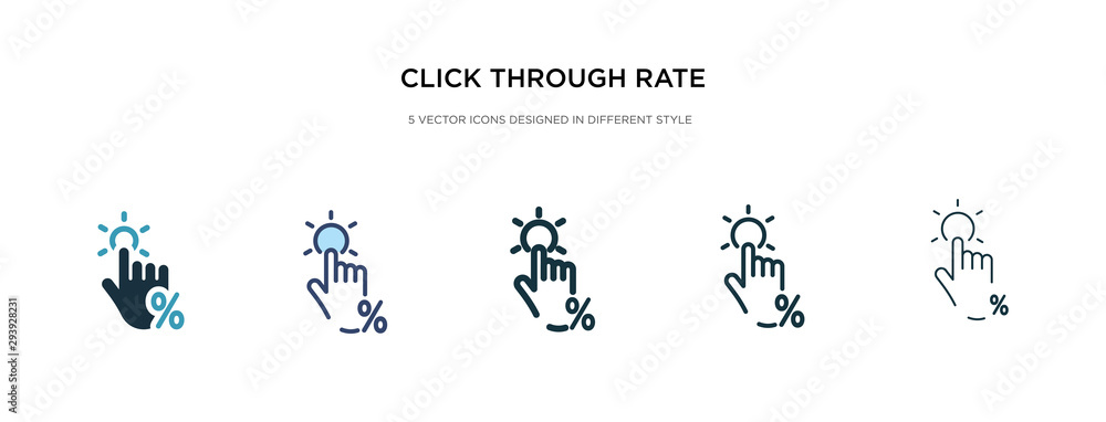 click through rate icon in different style vector illustration. two colored and black click through rate vector icons designed in filled, outline, line and stroke style can be used for web, mobile,