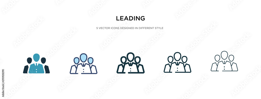 leading icon in different style vector illustration. two colored and black leading vector icons designed in filled, outline, line and stroke style can be used for web, mobile, ui
