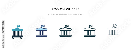 zoo on wheels icon in different style vector illustration. two colored and black zoo on wheels vector icons designed in filled, outline, line and stroke style can be used for web, mobile, ui