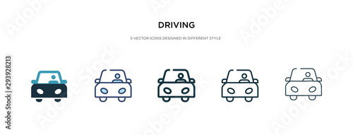 Canvas Print driving icon in different style vector illustration