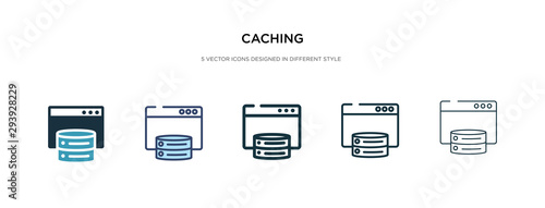 caching icon in different style vector illustration. two colored and black caching vector icons designed in filled, outline, line and stroke style can be used for web, mobile, ui photo