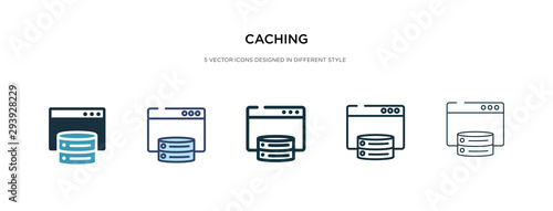 caching icon in different style vector illustration. two colored and black caching vector icons designed in filled, outline, line and stroke style can be used for web, mobile, ui