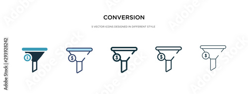 conversion icon in different style vector illustration. two colored and black conversion vector icons designed in filled, outline, line and stroke style can be used for web, mobile, ui