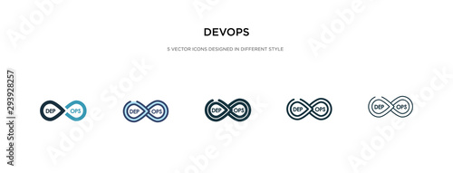 devops icon in different style vector illustration. two colored and black devops vector icons designed in filled, outline, line and stroke style can be used for web, mobile, ui