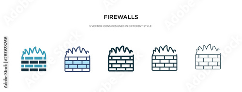 firewalls icon in different style vector illustration. two colored and black firewalls vector icons designed in filled, outline, line and stroke style can be used for web, mobile, ui