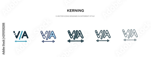 kerning icon in different style vector illustration. two colored and black kerning vector icons designed in filled, outline, line and stroke style can be used for web, mobile, ui