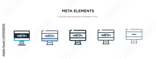meta elements icon in different style vector illustration. two colored and black meta elements vector icons designed in filled, outline, line and stroke style can be used for web, mobile, ui