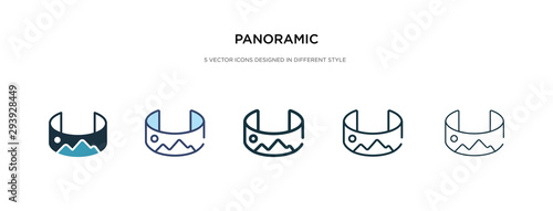 panoramic icon in different style vector illustration. two colored and black panoramic vector icons designed in filled, outline, line and stroke style can be used for web, mobile, ui