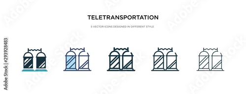 teletransportation icon in different style vector illustration. two colored and black teletransportation vector icons designed in filled, outline, line and stroke style can be used for web, mobile,