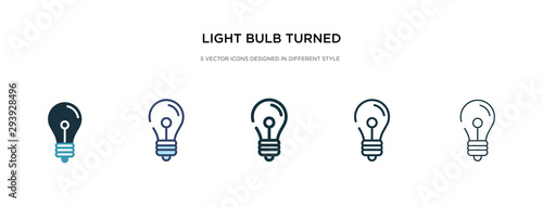 light bulb turned off icon in different style vector illustration. two colored and black light bulb turned off vector icons designed in filled, outline, line and stroke style can be used for web,