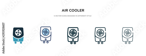 air cooler icon in different style vector illustration. two colored and black air cooler vector icons designed in filled, outline, line and stroke style can be used for web, mobile, ui