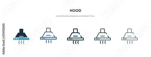 hood icon in different style vector illustration. two colored and black hood vector icons designed in filled, outline, line and stroke style can be used for web, mobile, ui