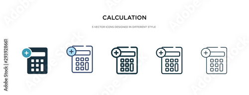 calculation icon in different style vector illustration. two colored and black calculation vector icons designed in filled, outline, line and stroke style can be used for web, mobile, ui
