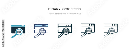 binary processed mobile analysis icon in different style vector illustration. two colored and black binary processed mobile analysis vector icons designed in filled, outline, line and stroke style