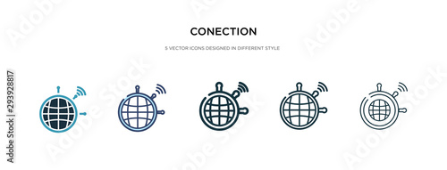 conection icon in different style vector illustration. two colored and black conection vector icons designed in filled, outline, line and stroke style can be used for web, mobile, ui photo