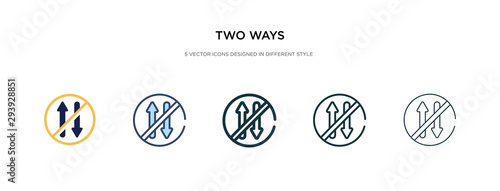 two ways icon in different style vector illustration. two colored and black two ways vector icons designed in filled, outline, line and stroke style can be used for web, mobile, ui