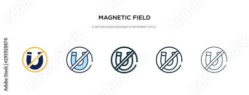 magnetic field icon in different style vector illustration. two colored and black magnetic field vector icons designed in filled, outline, line and stroke style can be used for web, mobile, ui