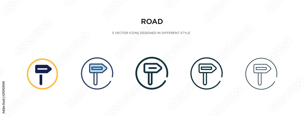 road icon in different style vector illustration. two colored and black road vector icons designed in filled, outline, line and stroke style can be used for web, mobile, ui