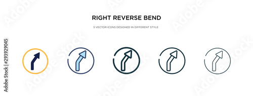 right reverse bend icon in different style vector illustration. two colored and black right reverse bend vector icons designed in filled, outline, line and stroke style can be used for web, mobile,