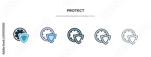 protect icon in different style vector illustration. two colored and black protect vector icons designed in filled, outline, line and stroke style can be used for web, mobile, ui