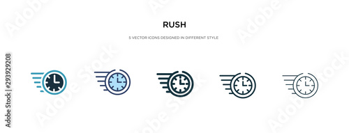 rush icon in different style vector illustration. two colored and black rush vector icons designed in filled, outline, line and stroke style can be used for web, mobile, ui photo
