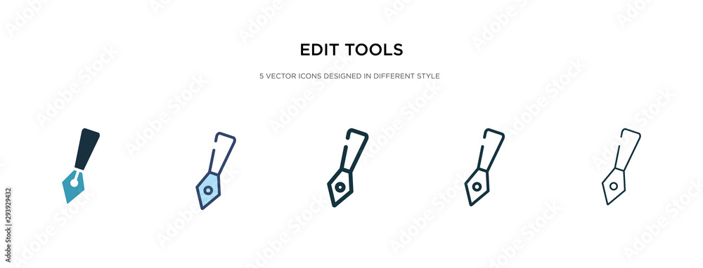 edit tools icon in different style vector illustration. two colored and black edit tools vector icons designed in filled, outline, line and stroke style can be used for web, mobile, ui edit tools icon in different style vector illustration. two colored and black edit tools vector icons designed in filled, outline, line and stroke style can be used for web, mobile, ui