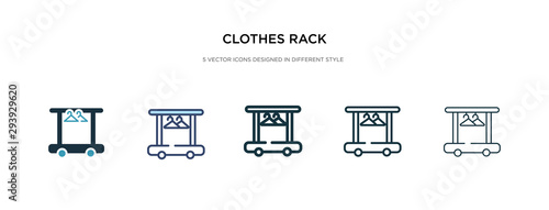 clothes rack icon in different style vector illustration. two colored and black clothes rack vector icons designed in filled, outline, line and stroke style can be used for web, mobile, ui