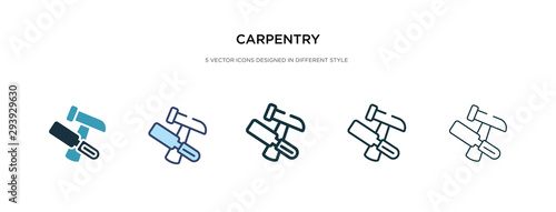 carpentry icon in different style vector illustration. two colored and black carpentry vector icons designed in filled, outline, line and stroke style can be used for web, mobile, ui